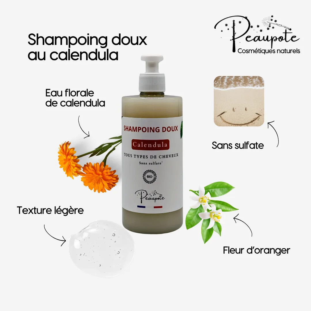 Shampoing doux au calendula certifié bio – Image 2